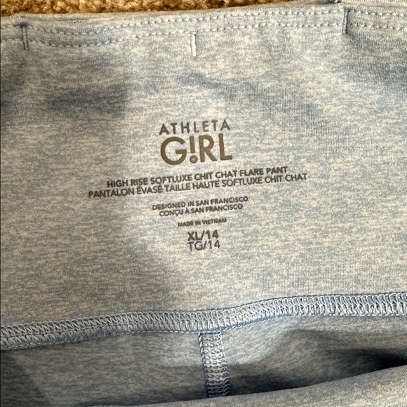 Athleta Girl High Rise Softluxe Chit Chat Flare Pant Bluebell Heather Size XL/14 - Picture 6 of 8